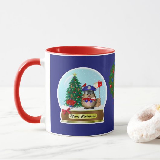 Igel Mail Carrier Snow Globe Tasse (Mit Donut)
