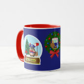 Igel Mail Carrier Snow Globe Tasse (Vorderseite Links)