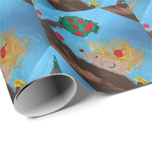 Igel-Malerei Geschenkpapier (Rolleneckpunkt)