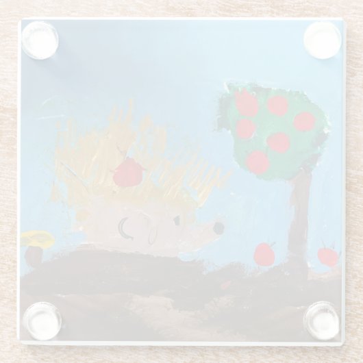 Igel-Malerei Glasuntersetzer (Rückseite)