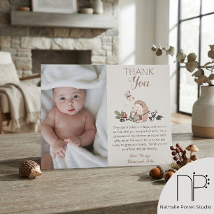 Igel-Mama-und-Baby-Foto-Dankeschön Dankeskarte