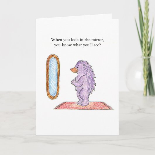 Igel Mirror Birthday Card Karte (Vorderseite)