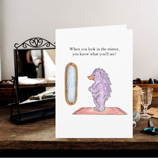 Igel Mirror Birthday Card Karte