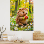 Igel mit Apple in Daisy Patch Poster (Küche)