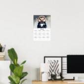 Igel mit Aquarellfarbe Tux 2025 - Mauerkalender Poster (Heimbüro)