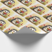 Igel mit Blume Bouquet Geschenkpapier (Ecke)