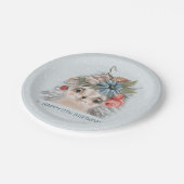 Igel mit Blume Pappteller (Schrägansicht)