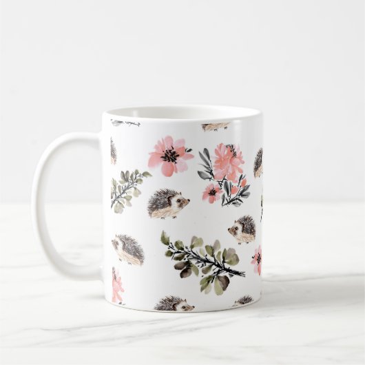 Igel mit Blumen Kaffeetasse (Links)