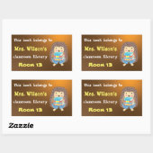 Igel mit Buchzeichen der Bibliothek für Bücher Rechteckiger Aufkleber (Blatt)