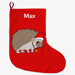 Igel mit dem Weihnachtsmannmütze-Namen Großer Weihnachtsstrumpf