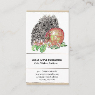 Igel mit einem süßen Apfel Visitenkarte