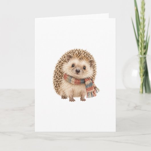 Igel mit einem winzigen Schal Karte (Vorderseite)