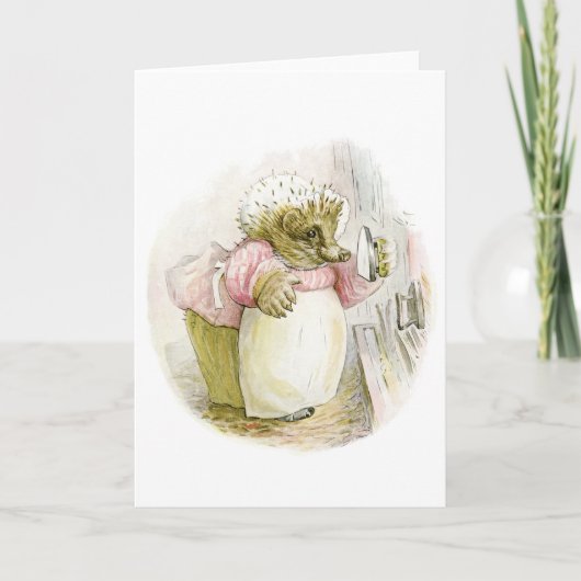 Igel mit Eisen-Frau Tiggy-Strandschnecke Karte (Vorderseite)