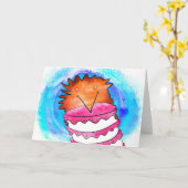 Igel mit Geburtskarte Karte (Gelbe Blume)