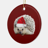 Igel mit Hat Scanner Weihnachten Keramik Ornament (Links)