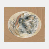 Igel mit Herbstausgang Personalisiert Fleecedecke (Vorderseite (Horizontal))