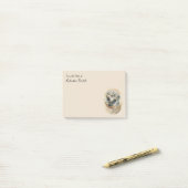 Igel mit Herbstblättern Post-it Klebezettel (Auf Schreibtisch)