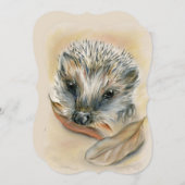 Igel mit Herbstleaves Geburtstagsparty Einladung (Vorne/Hinten)