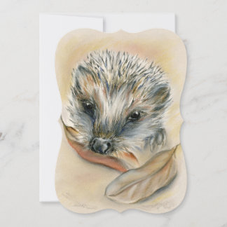 Igel mit Herbstleaves Geburtstagsparty Einladung