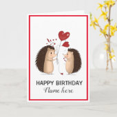 Igel mit Herzballons Geburtstagskarte Karte (Gelbe Blume)