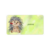 Igel mit Kirschen Adressaufkleber (Vorne)