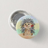 Igel mit Kirschen Button (Vorne & Hinten)