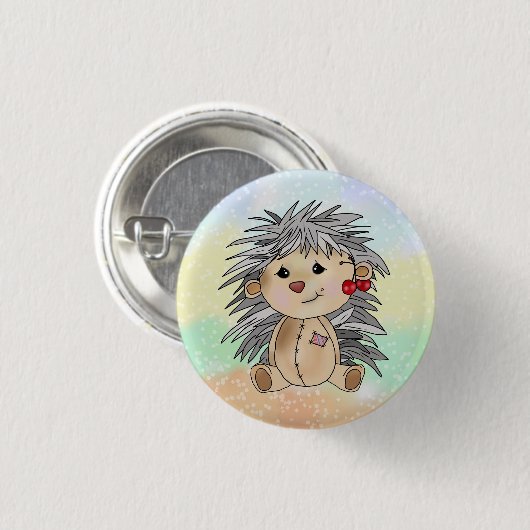 Igel mit Kirschen Button (Vorne & Hinten)