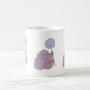 Igel mit Löwenzahn   Niedliche Volkskunst Natur Kaffeetasse