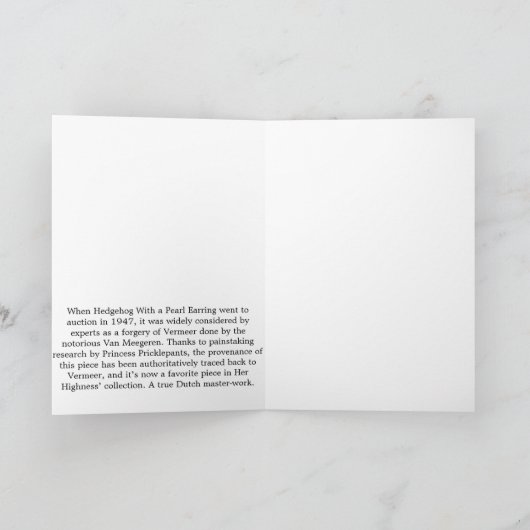 Igel mit Perlenvergiftkarte Karte (Innenseite)