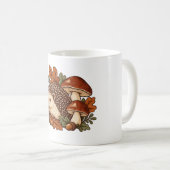 Igel mit Pilzen und Herbstlaub Kaffeetasse (VorderseiteRechts)