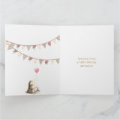 Igel mit rosa Ballons Glückwunsch zum Geburtstag Karte (Innenseite)