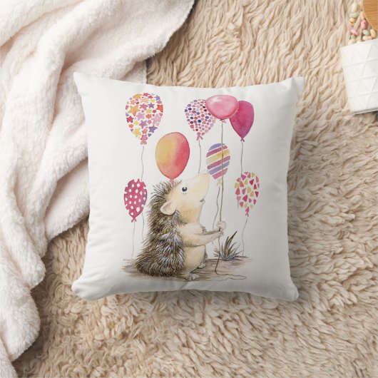 Igel mit rosa Ballons Kissen (Decke)