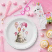 Igel mit rosa Ballons Pappteller (Party)