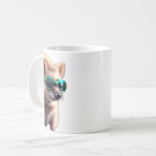Igel mit Sonnenbrille Kaffee Tasse (Vorderseite Links)