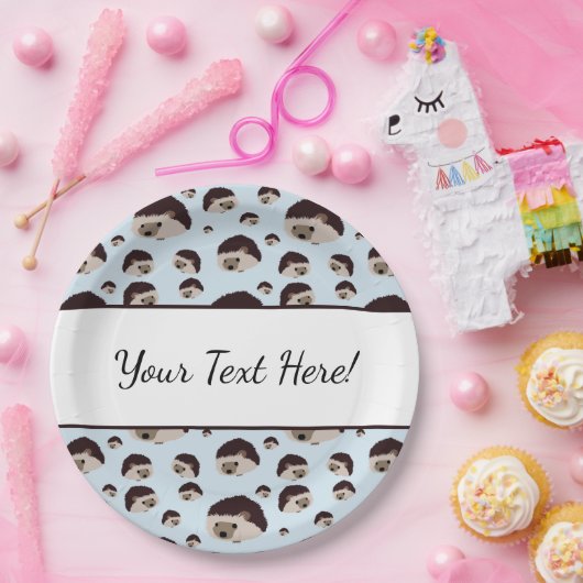 Igel mit Text Pappteller (Party)