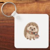 Igel mit winzigem Schal Schlüsselanhänger (Vorderseite)
