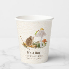 Igel Mushroom Grasshopper Woodland Babydusche Pappbecher