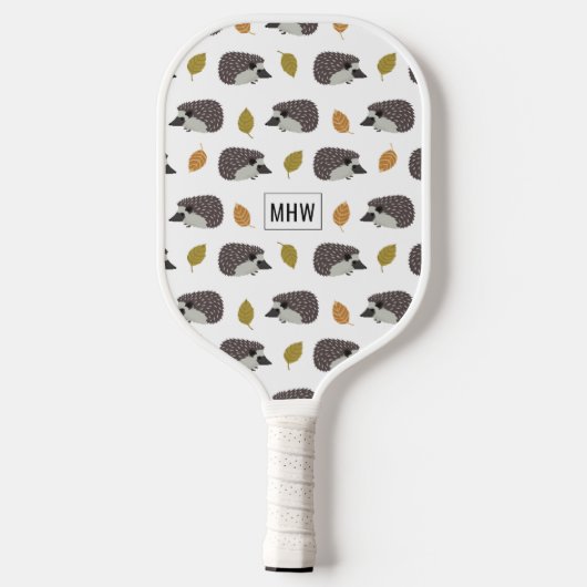 Igel Muster benutzerdefiniertes Monogramm Pickleball Schläger (Rückseite)