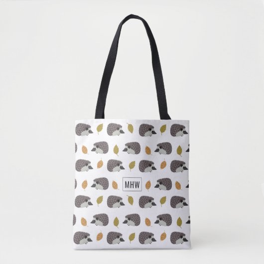 Igel Muster für kundenspezifische Monogramm-Tasche Tasche (Vorderseite)