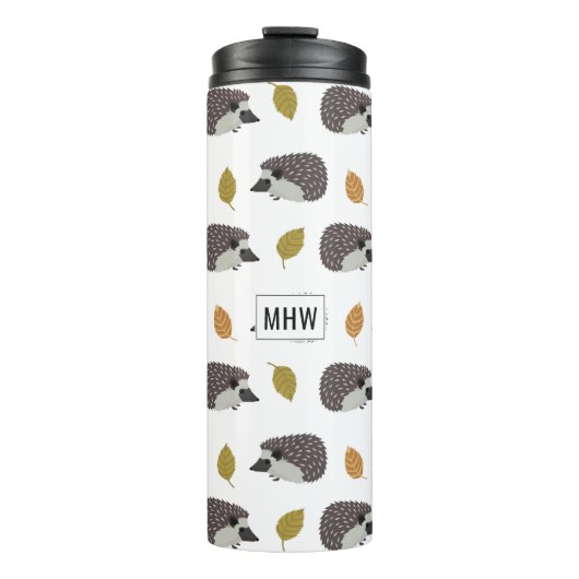 Igel Muster kundenspezifisch monogramm Thermosbecher (Vorderseite)