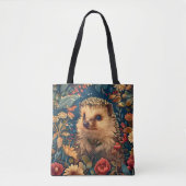Igel-Muster Vintage-Wald-Blumen-Garten Tasche (Vorderseite)