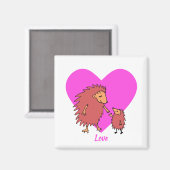 Igel Mütter und Liebe-Magnet für Kinder Magnet (Vorderseite/Rückseite)