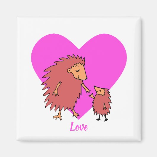 Igel Mütter und Liebe-Magnet für Kinder Magnet (Vorne)