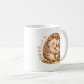 Igel-Mutter-Wasserfarbenkunst Kaffeetasse (VorderseiteRechts)