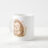Igel-Mutter-Wasserfarbenkunst Kaffeetasse (Vorderseite Links)