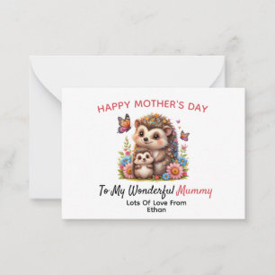 Igel-Muttertagskarte   Für eine besondere Mutter Mitteilungskarte