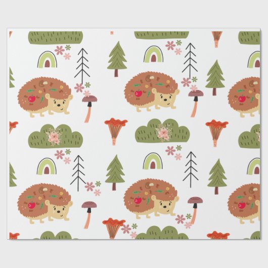Igel Naturethan-Regenbogenmuster Geschenkpapier (Flach)