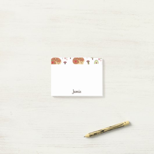 Igel Naturethan-Regenbogenmuster Post-it Klebezettel (Auf Schreibtisch)