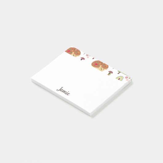 Igel Naturethan-Regenbogenmuster Post-it Klebezettel (angewinkelt)