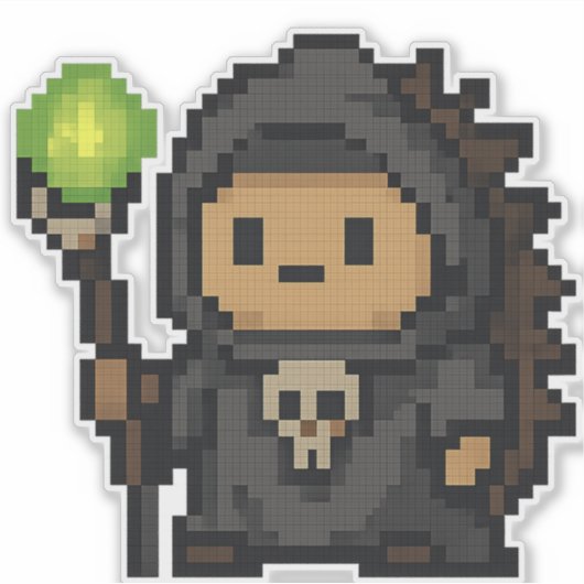 Igel-Nekromant 6x6 Aufkleber (Vorderseite)